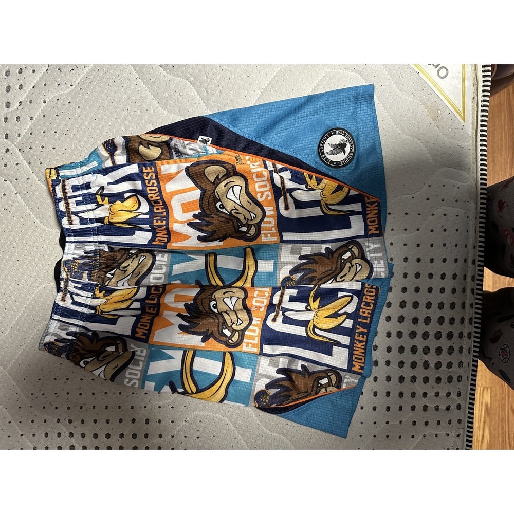 Blue comic print Boys Swim Trunks
